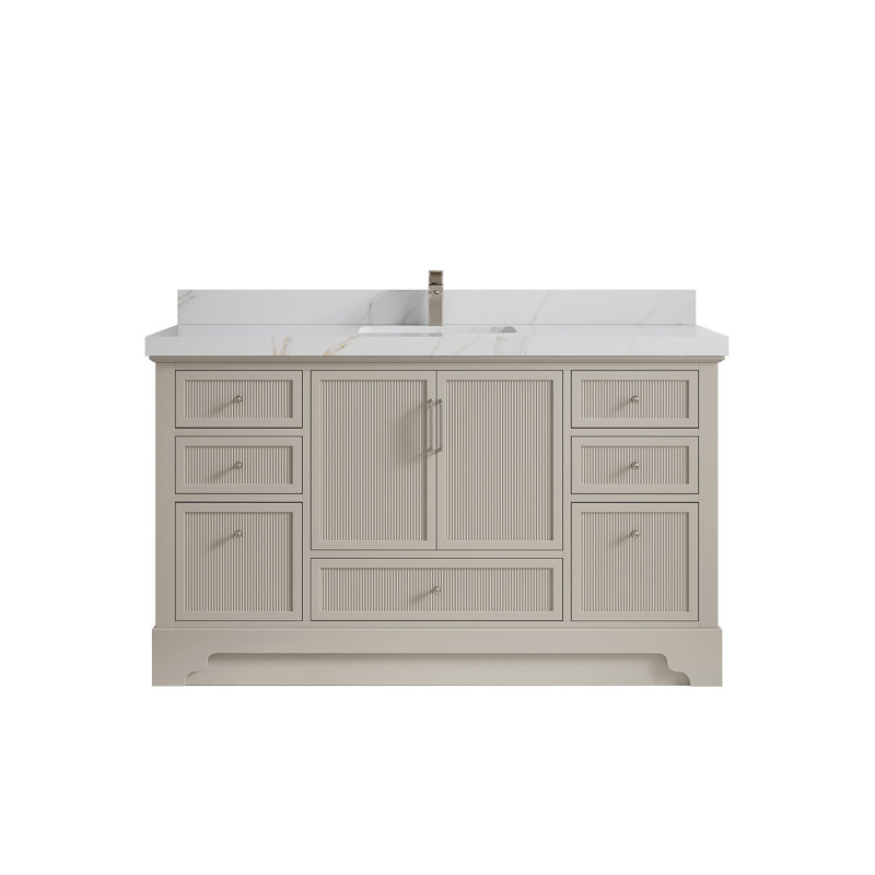 Alys 60'' Single Bathroom Vanity with Top, Calacatta Sienna