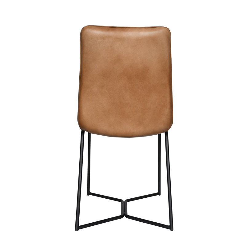 Brisben Leather Dining Chair, Hand Washed Taupe