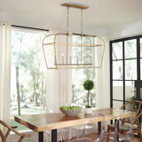 Jesli 6 - Light Farmhouse Large Linear Lantern Open Frame Chandelier