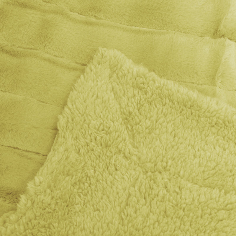 Knitted Throw Blanket, Jojoba Yellow, 127cm W x 152.4cm L