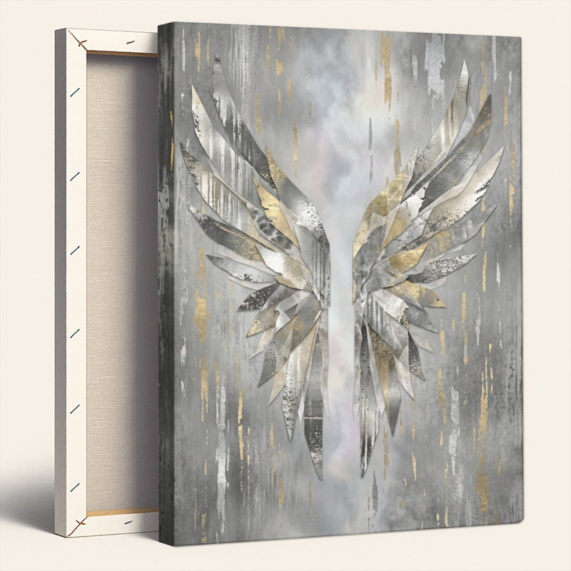 Art mural sur toile Gallery Wrap pour le salon, la chambre à coucher, le bureau ou le vestibule - Décoration murale décorative avec ailes d'ange