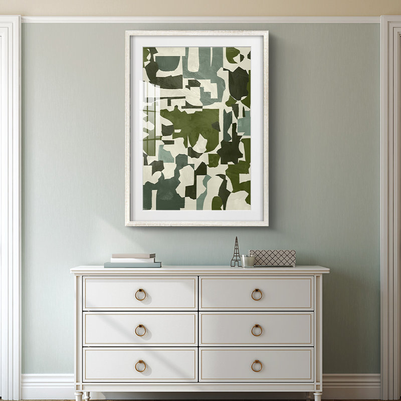 Earthen Patchwork I -Framed Print, 28.5" H x 20.5" W, White