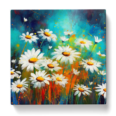 Daisy Color Field Painting - Wrapped Canvas