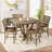 5Pcs Set Counter Table Set Square Counter Table Solid Wood Modern Farmhouse