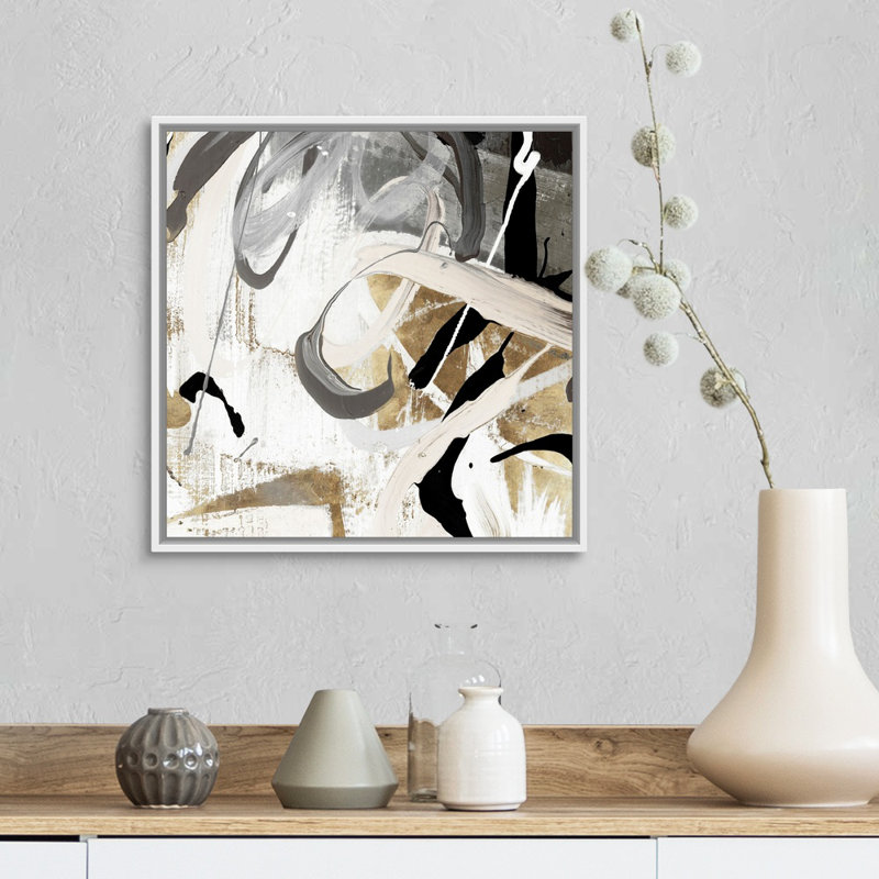 " Tangled I " Painting Print, Floater Framed Canvas, Natural, 25.25" H x 25.25" W