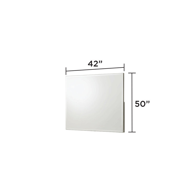 Miroir de style contemporain en bois blanc. (Comprend un miroir seulement)