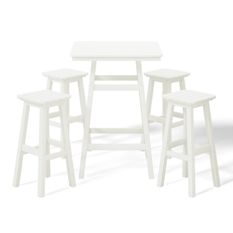 Laguna 5-Piece Square Bar Set, White