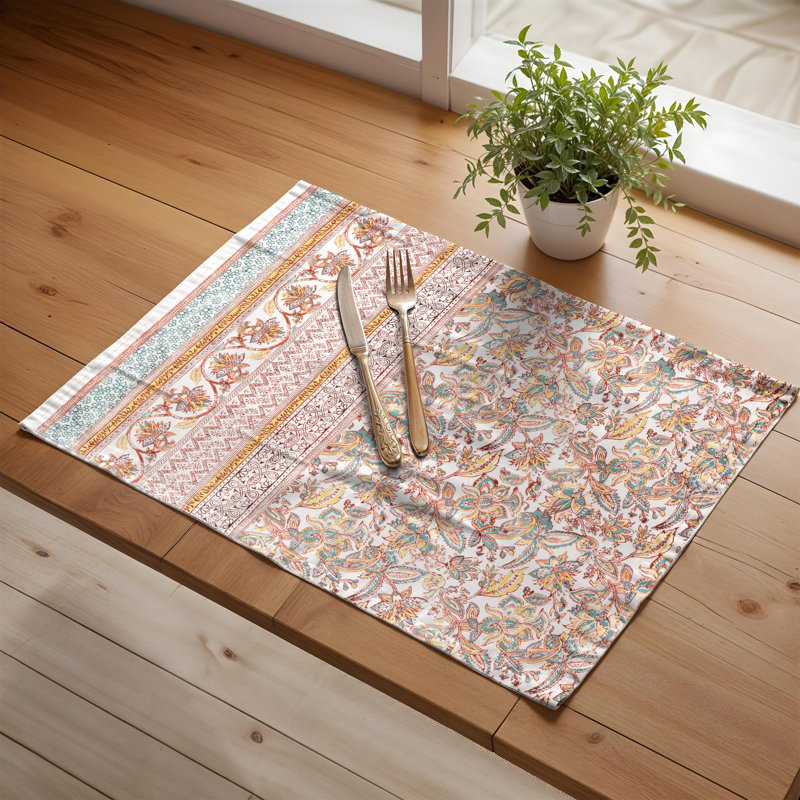 Maison d'Hermine Nila 100 % coton Ensemble de table 4 - 13 po x 19 po