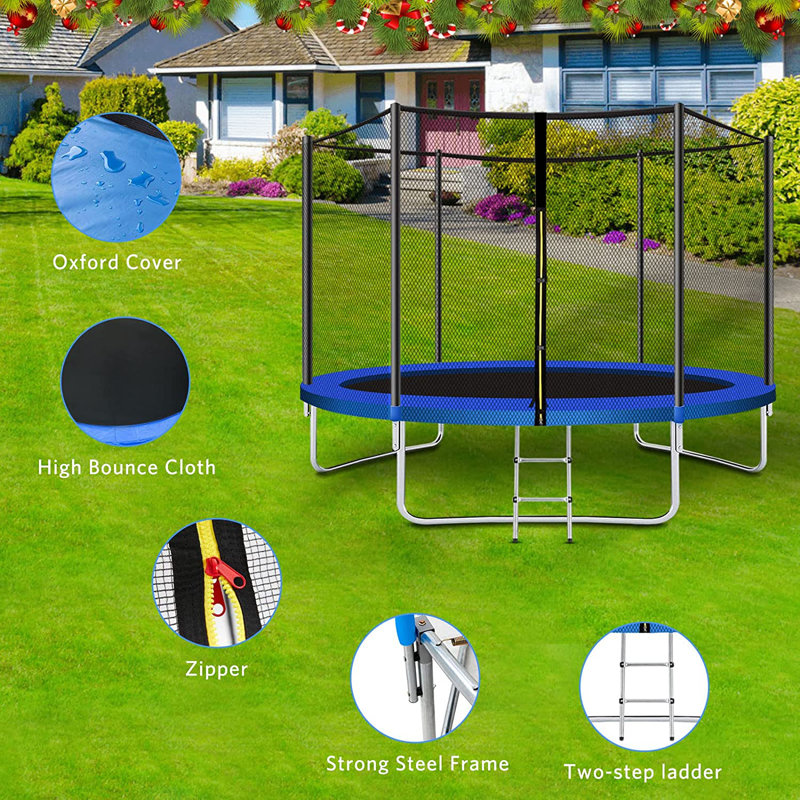 Wewdigi Hexagon Backyard Trampoline with Safety Enclosure