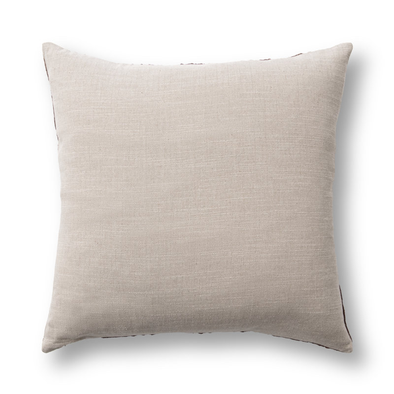 Gratitude Cotton Fabric Throw Pillow, Square 22", Mahogany