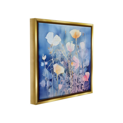 «Tranquil Blue Florals Floater Frame» sur