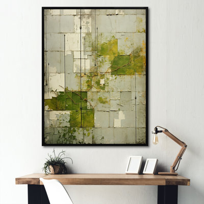 Collage vert écologique écologique I - art mural abstrait