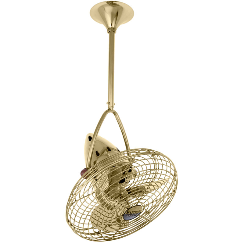 13" Jarold 3 Blade Ceiling Fan, Polished Brass