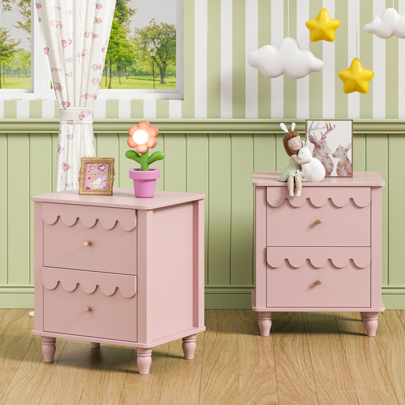 Dorlan 19.7“W Cute Cloud shape Nightstand, Pink