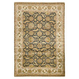 Hand Knotted Wool Area Rug in Black And Ivory