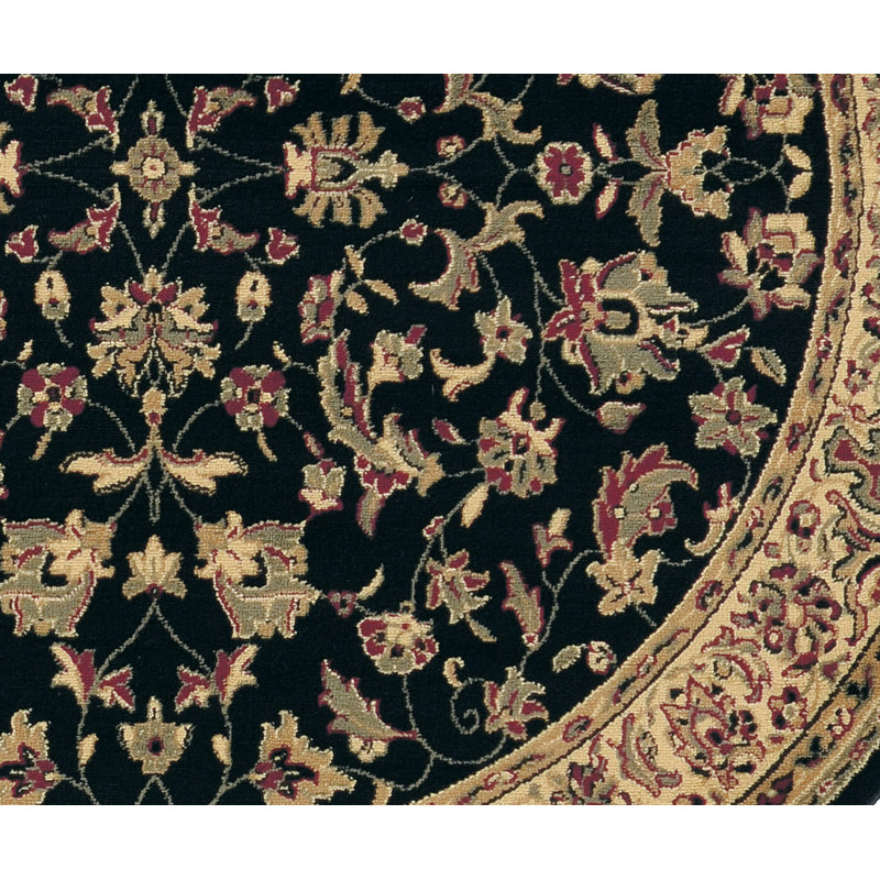 Tapis noir Port St. Lucie, Rond 5 pi 3 po
