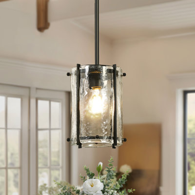 1-Light Small Pendant with Clear Glass Panels