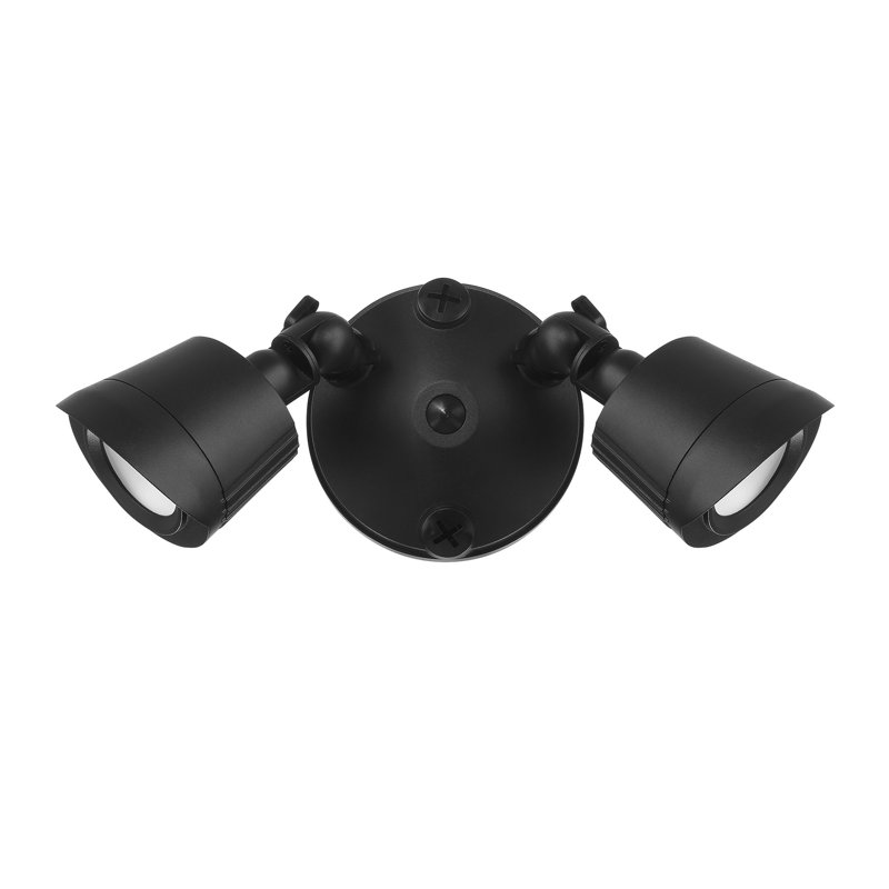 120 Watt 2 - Head LED Hardwired Outdoor Security Flood Light, Black