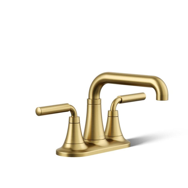 Robinet de lavabo de salle de bain central à deux poignées Tone avec drain de clic, 0,5 gal / min, Laiton