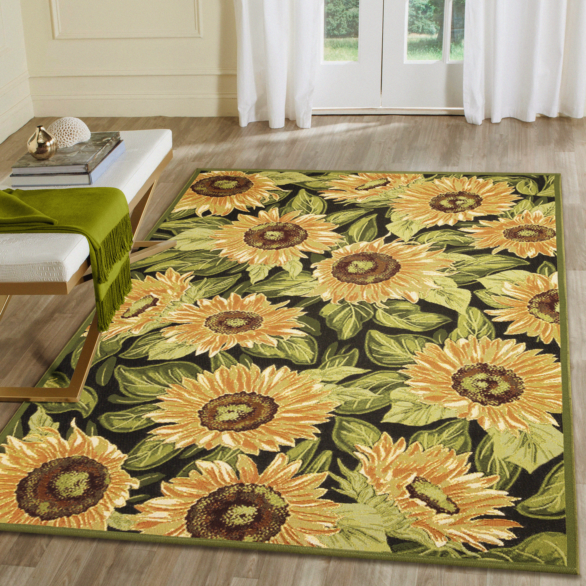 Lark Manor Akera Floral Indoor/Outdoor Rug & Reviews | Wayfair