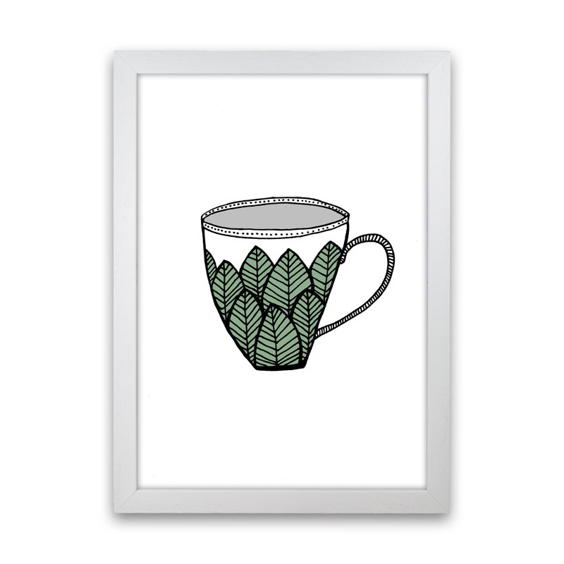 Teacup Leaves by Carissa Tanton - Print, White Framed, 63cm H x 46cm W x 3cm D