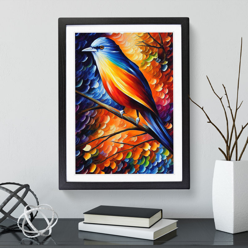 Bird Portrait No.3 - Print, White, Black, 46cm H x 34cm W x 2cm D