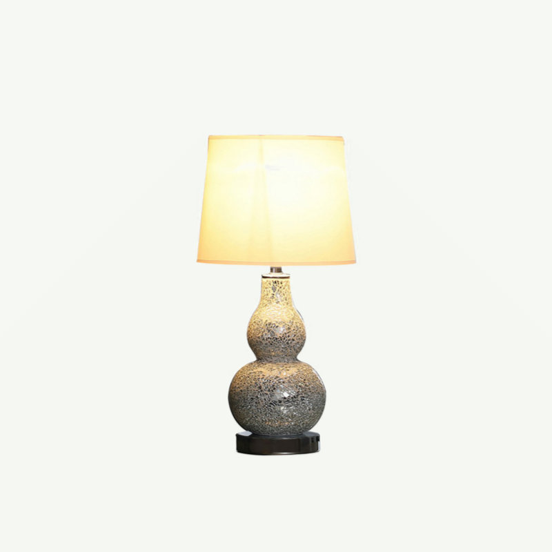 19.5" In Mirror Glass Mosaic Polyresin Table Lamp