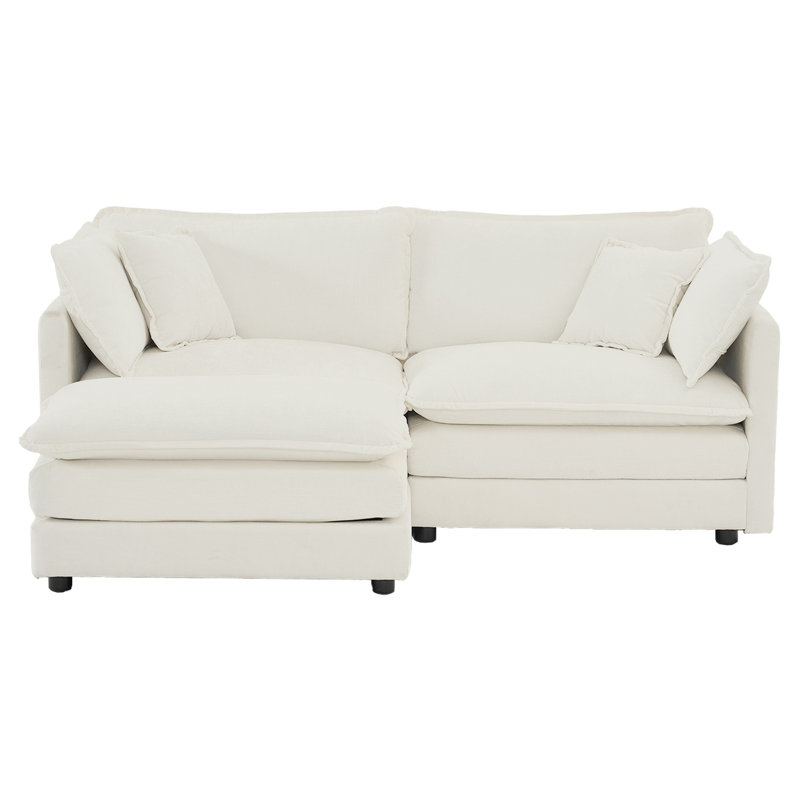 Chenille deux avec abat-jour - modulaire à éclairage doux pour le salon, blanc, bois massif, matériau hautement respirant, chaise élégante