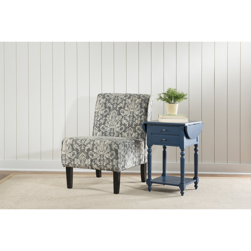 Table de bout avec rangement Tolland, bleu