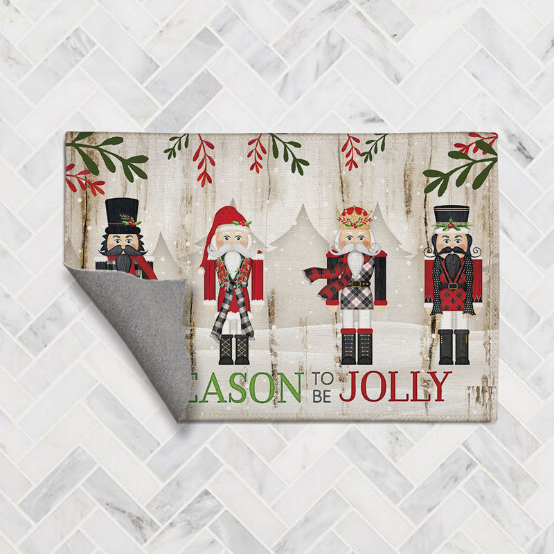 Nutcracker Christmas Chenille Indoor Rug, Rectangle 5' x 7'