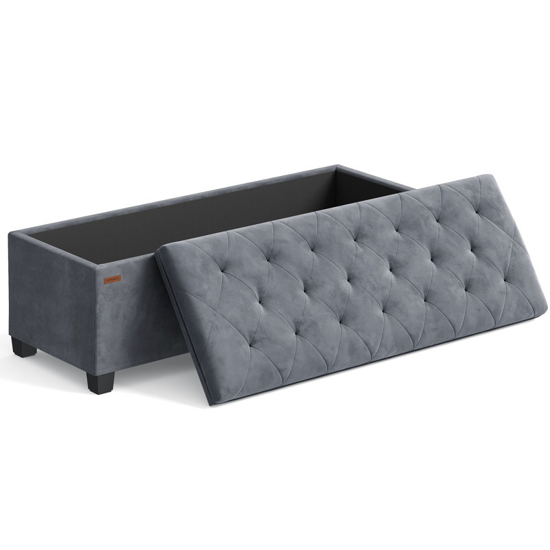 Banc de rangement avec repose-pieds, repose-pieds avec pieds, 15,7 po x 43 po x 15,4 po, pour le salon, la chambre à coucher, le vestibule
