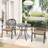 3-Piece 30.71-inch Round Table Cast Aluminum Outdoor Dining Set with Umbrella Hole and Brown Cushions