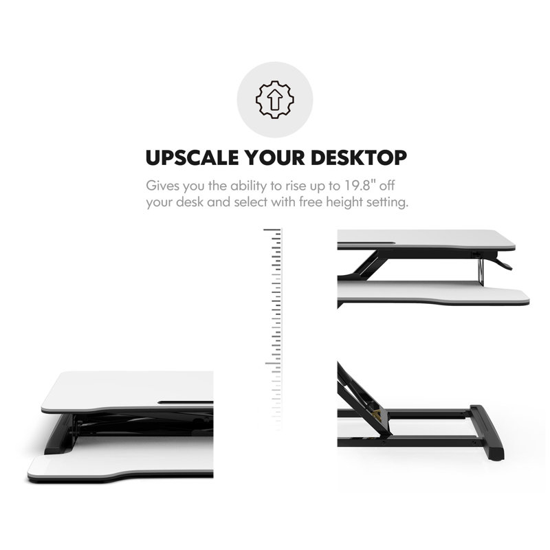 Bureau debout à hauteur ajustable, Blanc