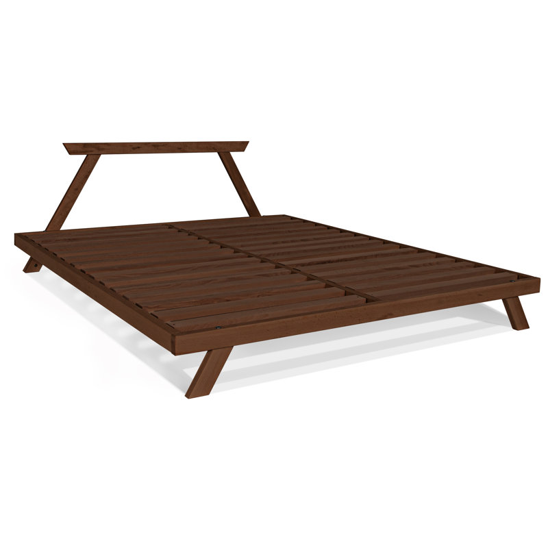 Donner Solid Wood Bed, Walnut, European Kingsize (160 x 200cm)