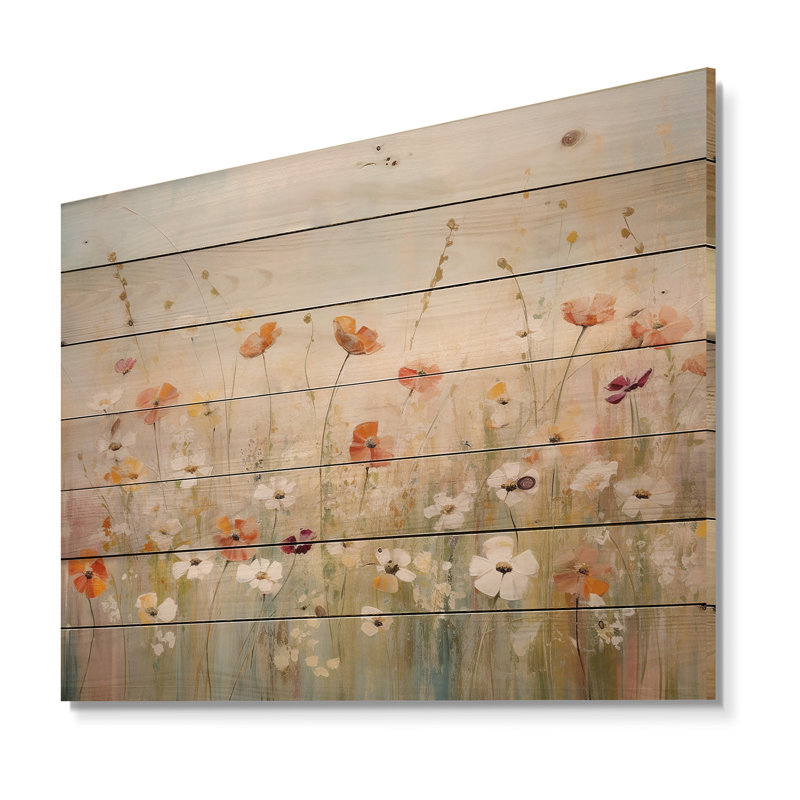 «Meadow Contemporary Wildflowers» sur bois, H 10 po x l 20 po x P 0,78 po