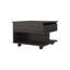 Table basse relevable Mercuri, roulettes, finition espresso carbone