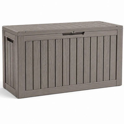 46.26" D x 18.7" W Durable Resin Outdoor Storage and Organization Deck Box Ideal For Garden Patio Furniture and Supplies