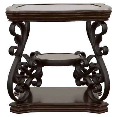 2-Shelf Glass Top End Table
