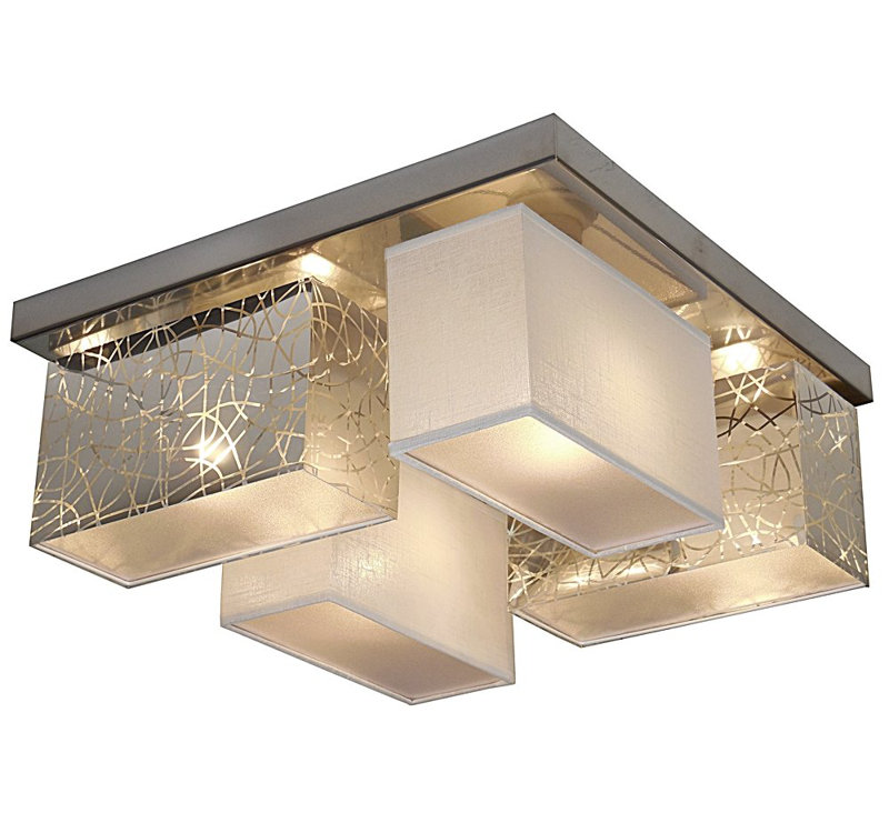 Pascoe Semi Flush Mount, Silver/White Transparent