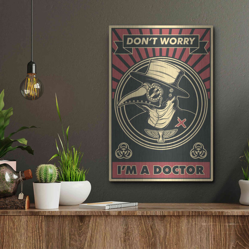 «Doctor», art mural en métal, H 16 po x l 12 po