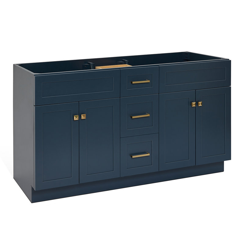 Base de meuble-lavabo double 60 po Paulla, Bleu minuit