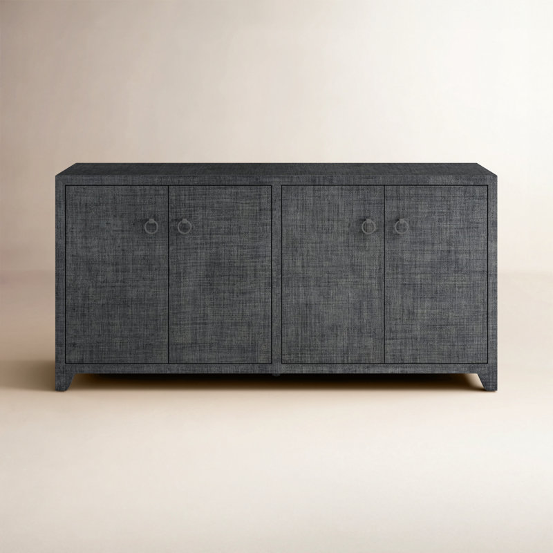 Cleo 70'' Wide Raffia Sideboard, Charcoal Gray