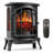 FLAME&SHADE 24" Electric Fireplace Heater - Freestanding Fire Places Electric Fireplace Stove with Realistic LED 3D Flames and Logs, Infrared Heater Indoor with Remote Contro, Timer, 750 | 1500W-1890044411