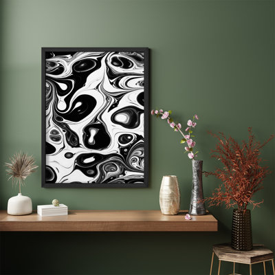 Reproduction d'art encadrée abstraite pour décoration intérieure moderne - 11 po x 14 po