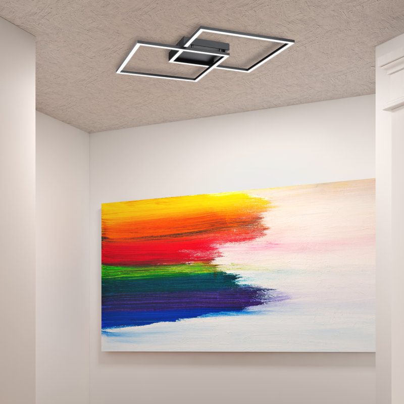 Chelette Acrylic Flush Mount, Black, 3.5" H x 30.5" W x 30.5" D