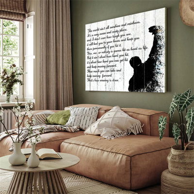 Black and white copywriting poster