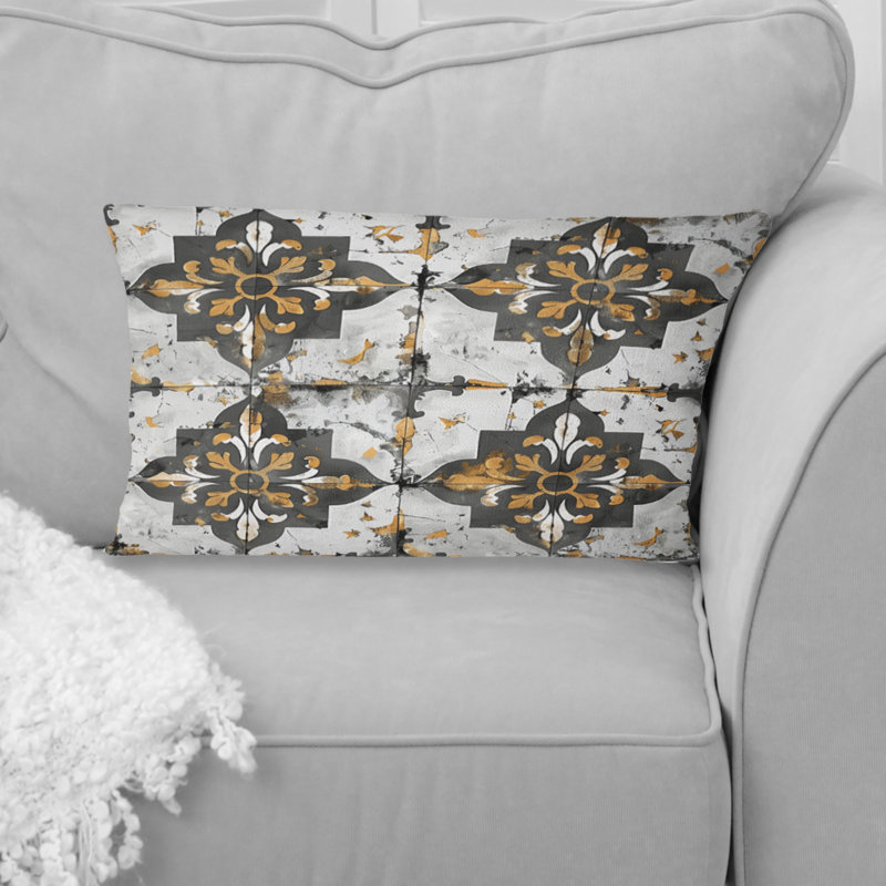 Rustic Tiles I - Farmhouse Lumbar Pillow