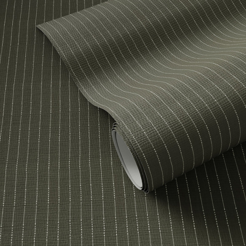 Dobby Striped Wallpaper, H 132" x W 52", Dobby Stripe Olive