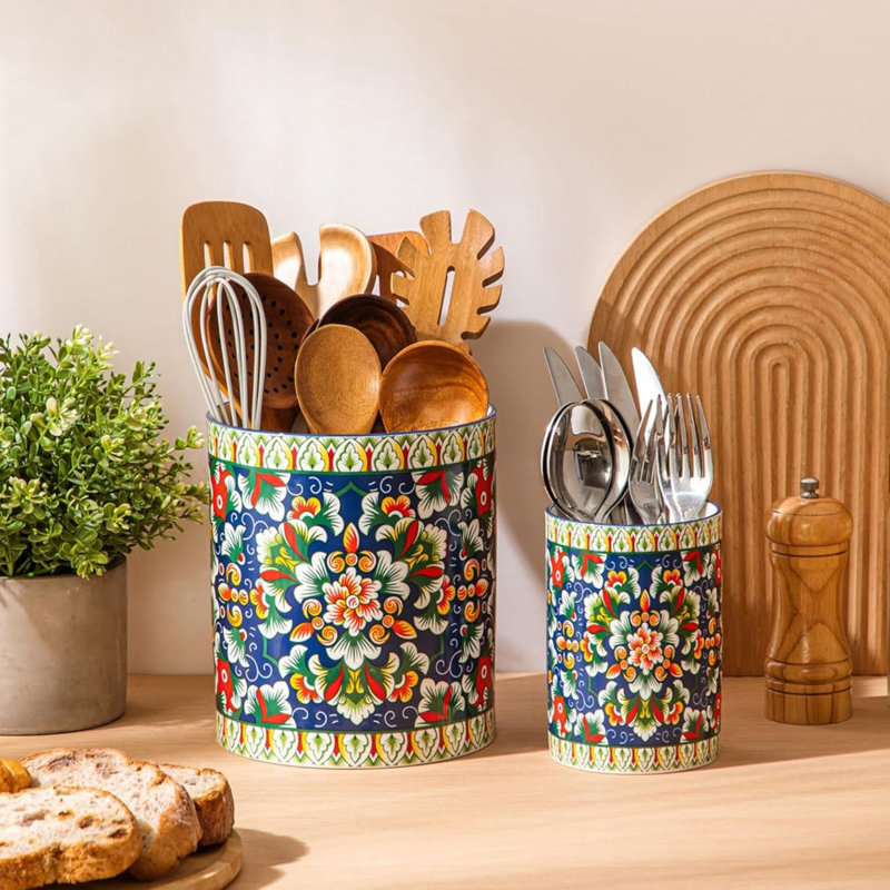 Ceramic / Porcelain Round Utensil Crock