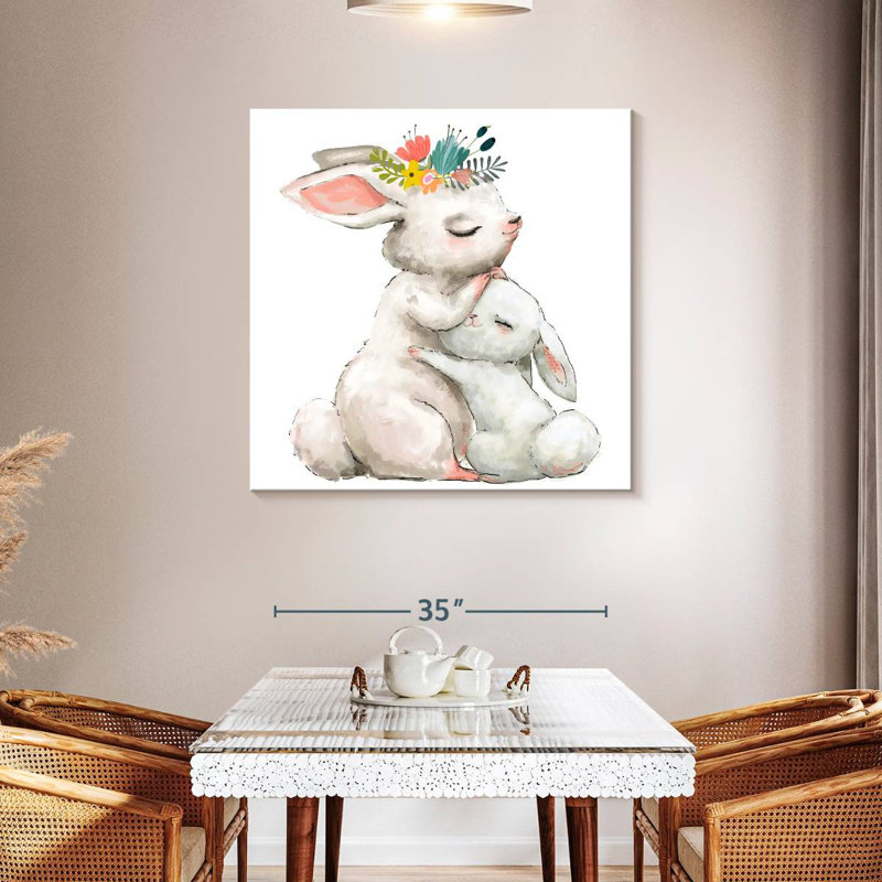 Ashelle mère lapin, H 39 po x l 39 po